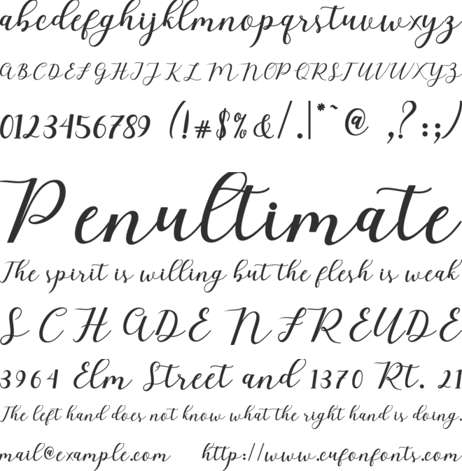 Mylove Script font preview