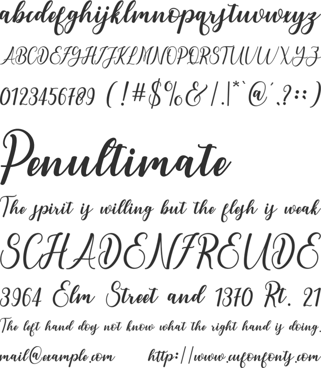 andayani font preview