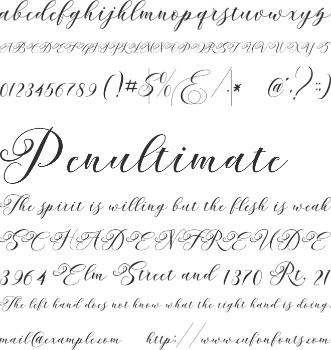 Andeglei font preview