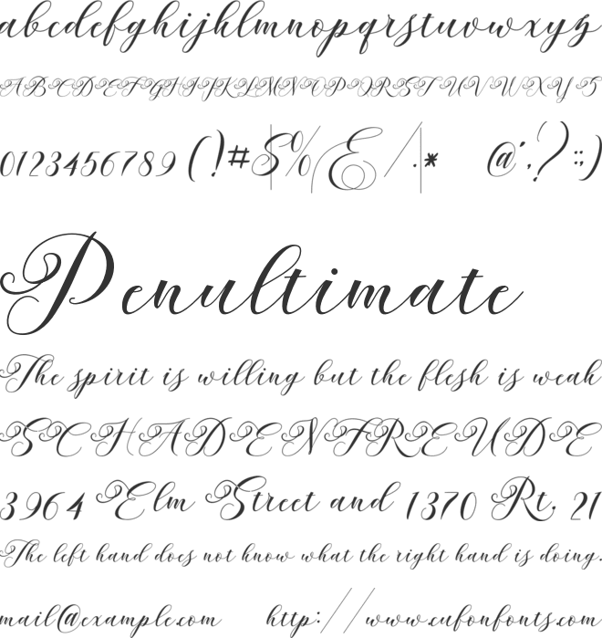 Andeglei font preview