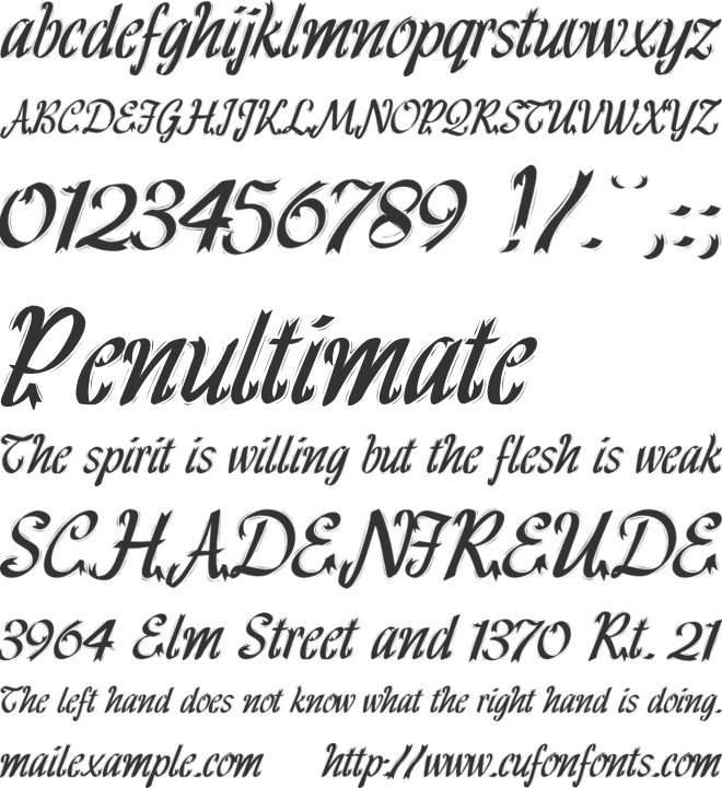 HFF Ribbon font preview