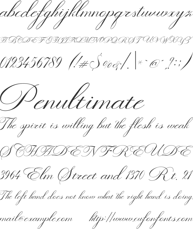 Valetia Script font preview