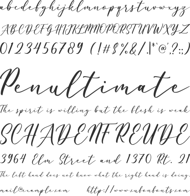 Belagia - Demo font preview