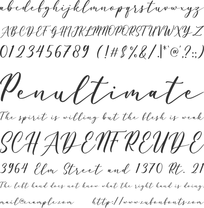 Belagia - Demo font preview