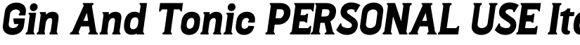 Gin And Tonic PERSONAL USE Italic font