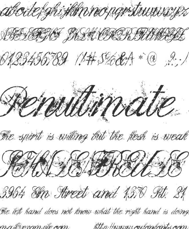 Dirty English font preview