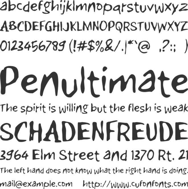 e Elowa font preview