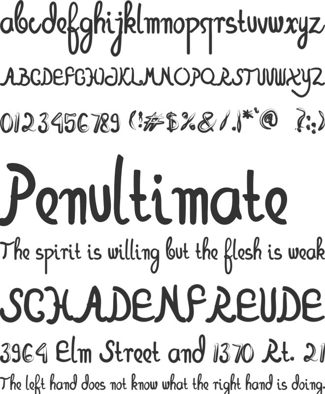 Jealous font preview