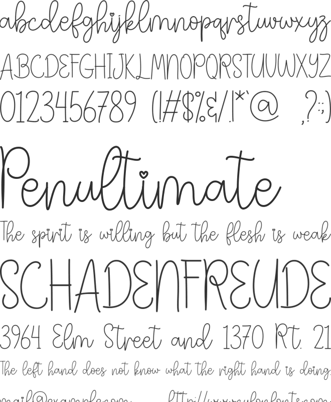 Heartin - Personal Use font preview