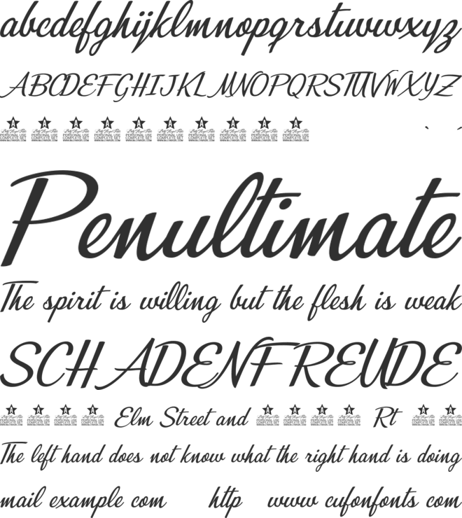 Misterios del Amor Personal Use font preview