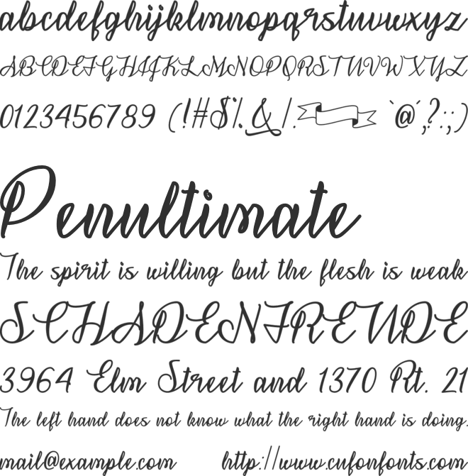 Snowflake Calligraphy font preview