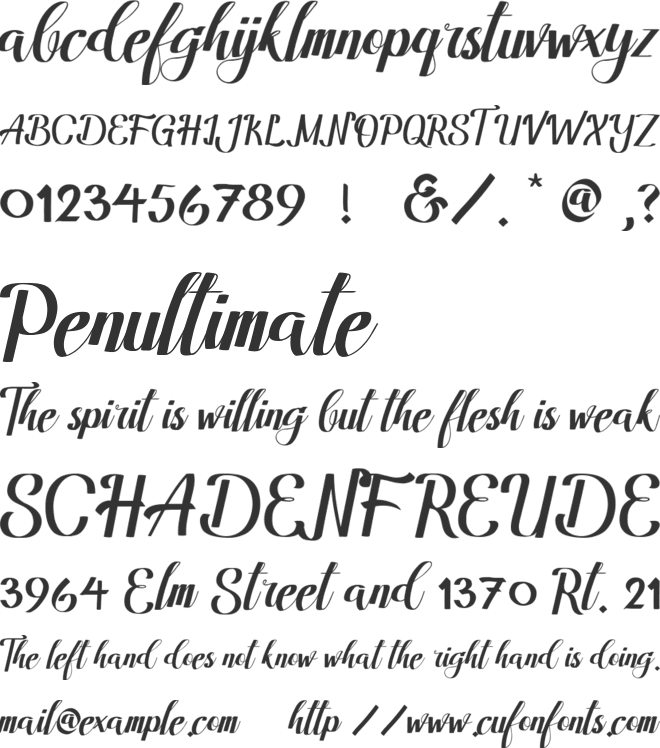 Amandella font preview