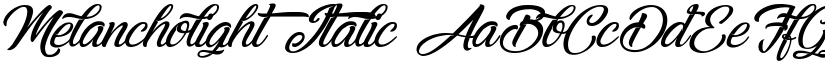 Melancholight Italic font