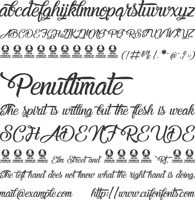 Melancholight font preview