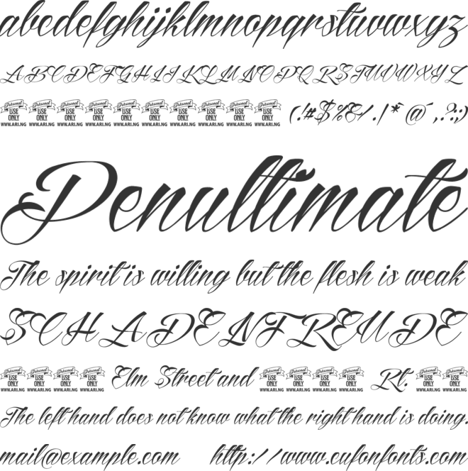 Reditum Personal Use Only font preview