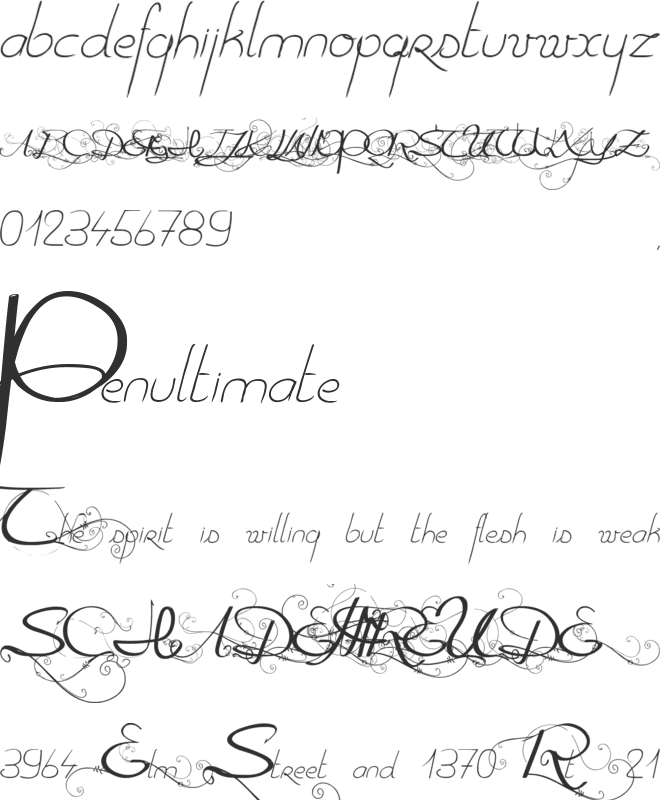 OneDayBeforeRain font preview
