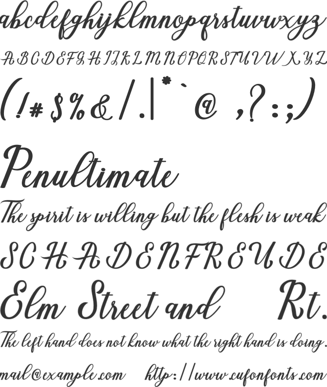 Marria Script font preview