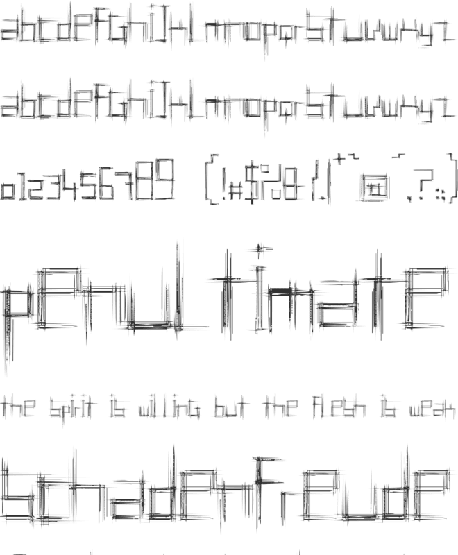 Bruised font preview