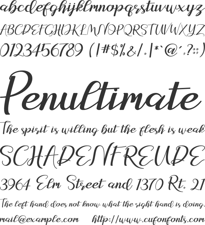 Lovely Natasya font preview