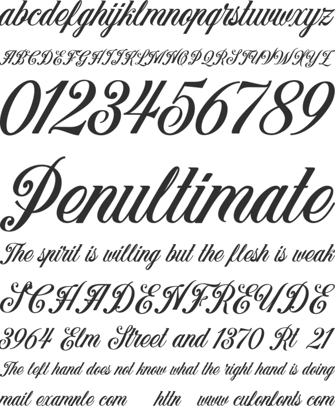 Benford DEMO font preview