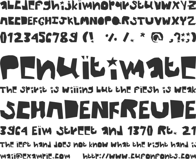 Thick font preview