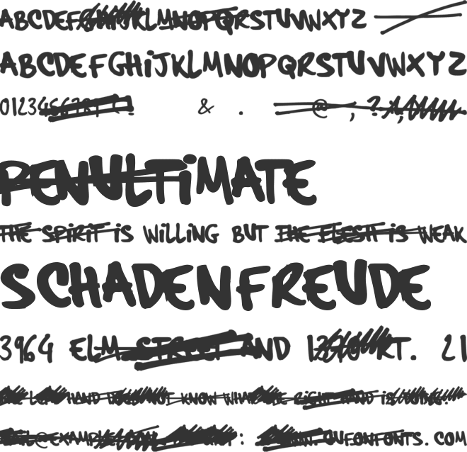 Hardcore Pen font preview