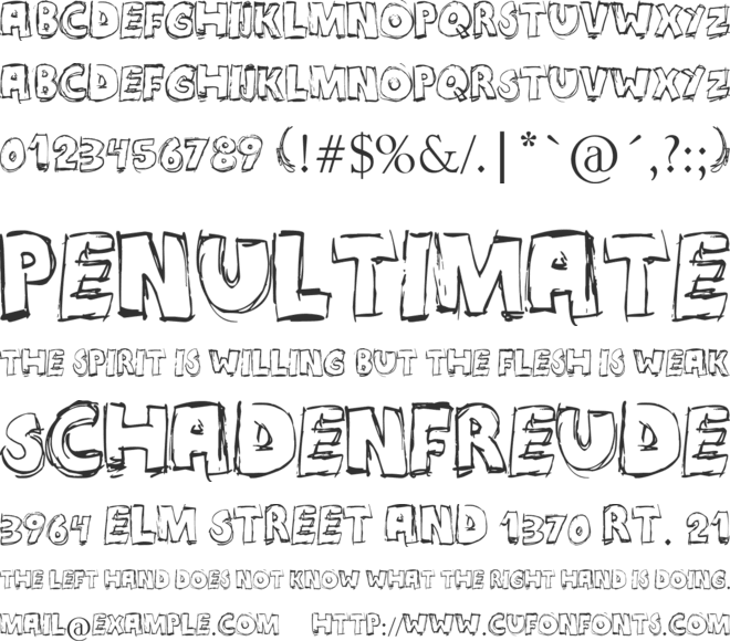 Maniatico font preview
