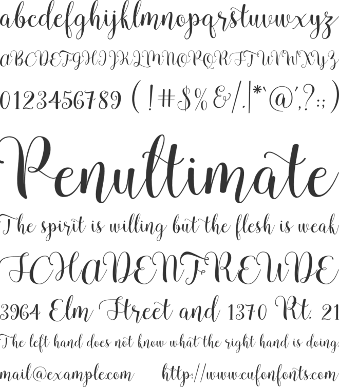 Pradyse font preview