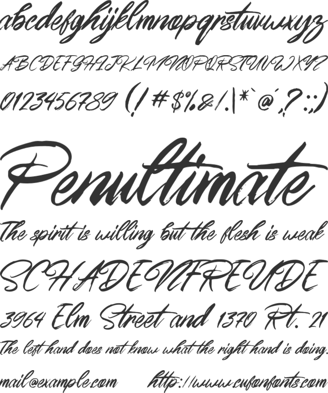 Young Blood Solid Free font preview