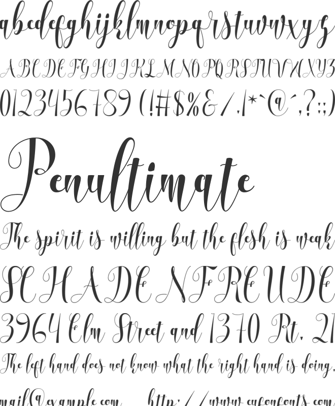 Advantages font preview