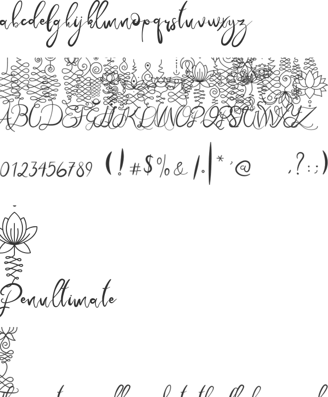 Unalome Script font preview