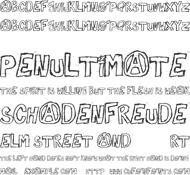 Against Myself font preview