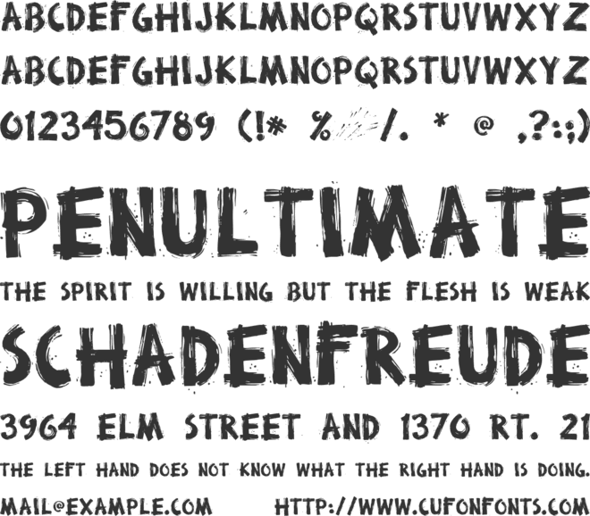 Broken Stick font preview