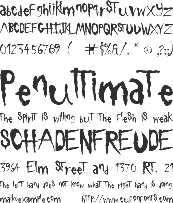 Sickness font preview