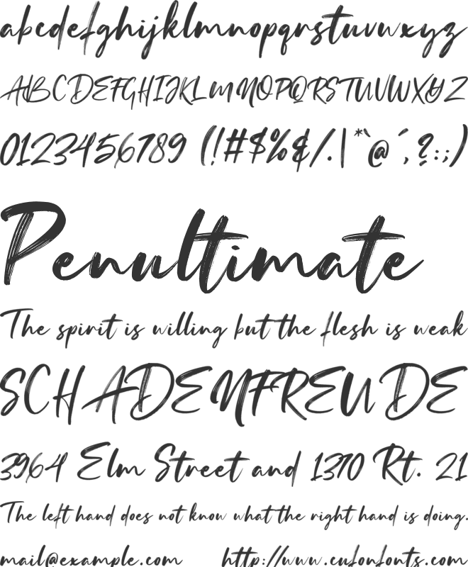 The Andallass font preview