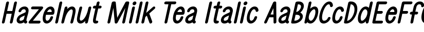 Hazelnut Milk Tea Italic font