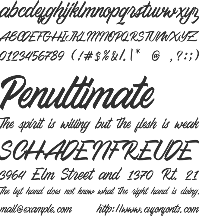 Northing font preview