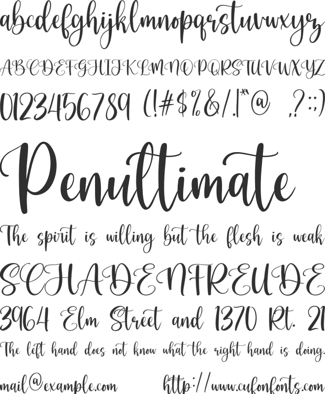 Berthalisa font preview