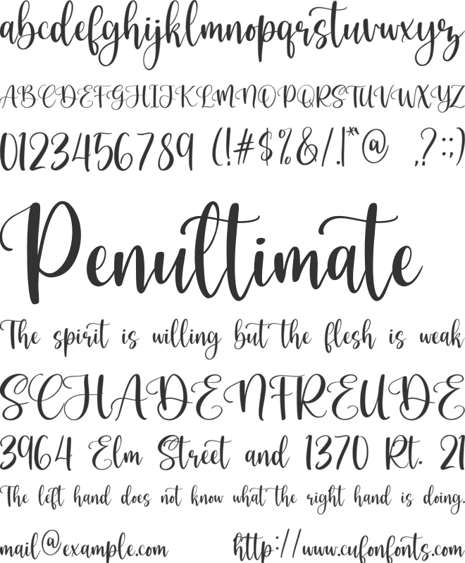 Berthalisa font preview