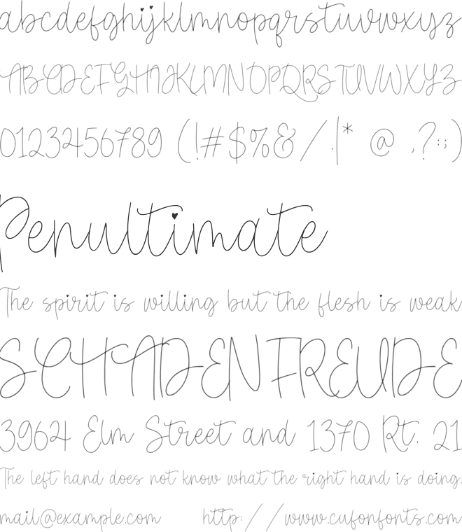 Glamoria font preview