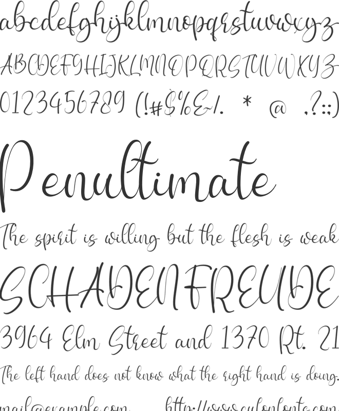 Faith Scarlet font preview