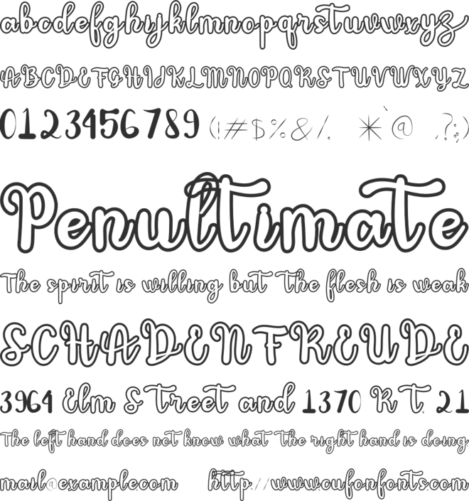 Sleepbaby font preview