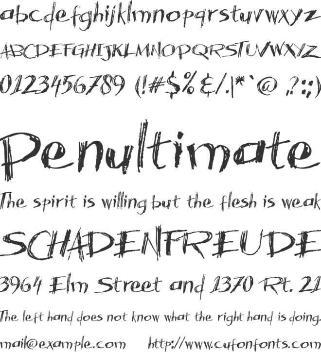 Acacia 23 font preview