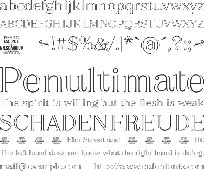 Airium  PERSONAL USE ONLY font preview