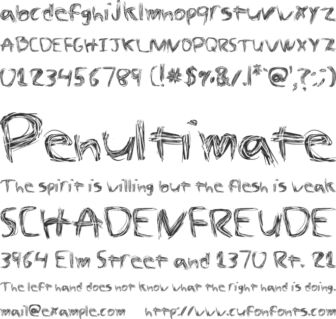 The Spaz font preview