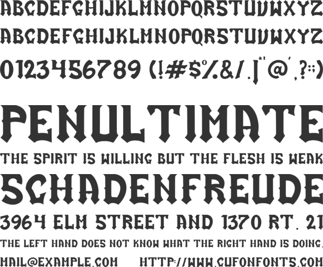 Stamford Castle font preview