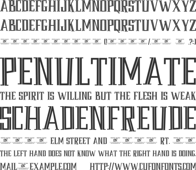 Gliners font preview