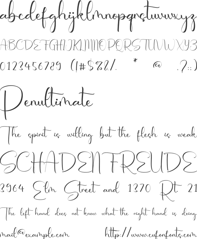 Alannah Samantha font preview