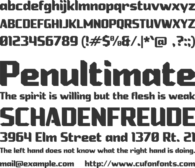 e Electro Box font preview