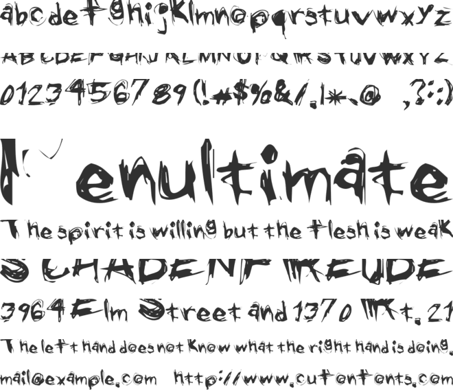 Grunge font preview